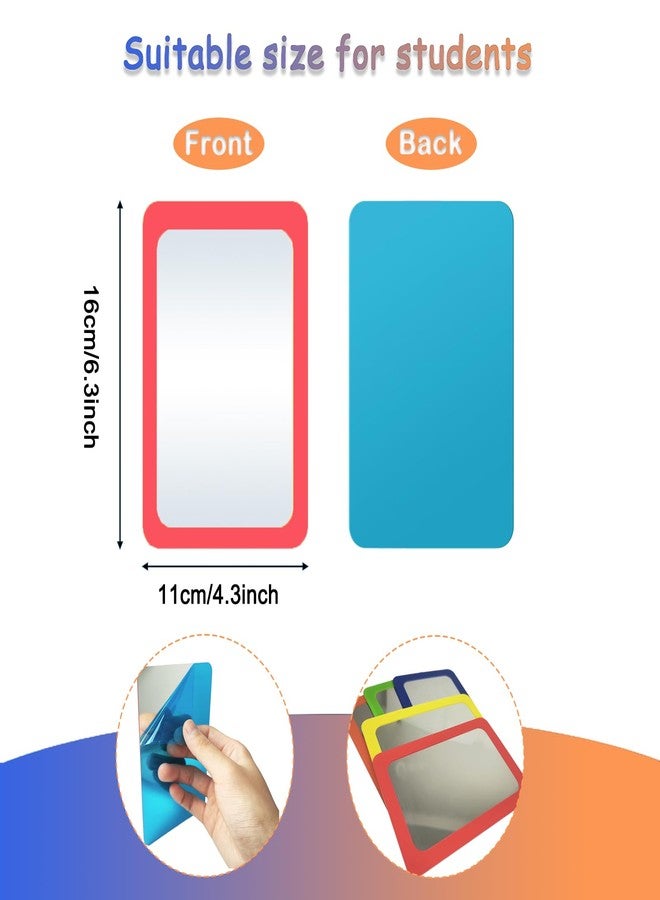 مجموعة مرايا صغيرة للأطفال من yisncka، 25 قطعة، مرايا غير قابلة للكسر، 6 × 4 بوصات، زوايا دائرية، مربعة، مرايا بلاستيكية مزدوجة الجوانب، مناسبة للأعمال اليدوية في الفصول الدراسية (ألوان زاهية). - Image 2